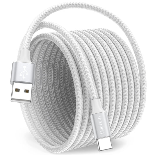 USB C Cable 15ft, Long USB A to USB C Fast Charging, USBC Charger Cord | Nylon Braided for iPhone 17 Air 16 15 Pro Max Plus, for Samsung Galaxy S21 Note 10