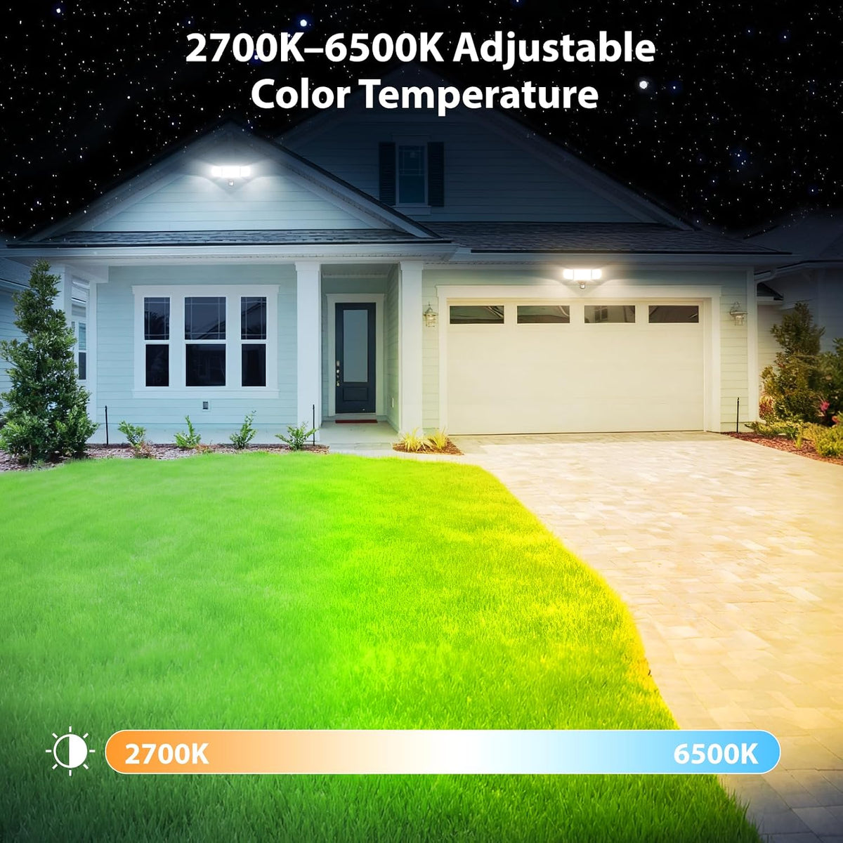 120W Smart Flood Light Outdoor, 12000lm Outdoor Security Lights with Motion Sensor, WiFi Alexa Floodlight APP Control, 2700K-6500K LED Light for Outside, IP65 Waterproof, Black