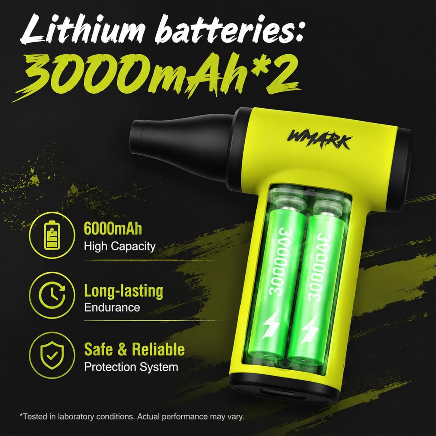 WMARK Electric Adjustable Turbo Jet Fan Compressed Air Duster - 130000 RPM Brushless Motor Mini Blower, 33m/s Max Wind Speed for Computer, Workshop, Home, Outdoor & Car, NG-TB001 (Green)