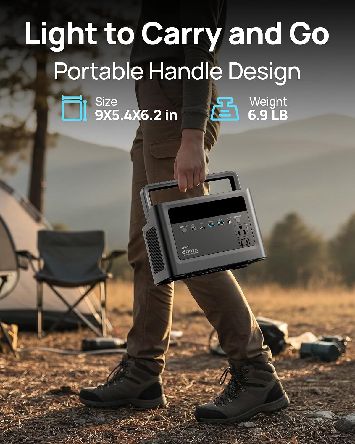 Portable Power Station 700W Surge, Solar Generator 350W, 230.4Wh | Power Bank with AC Outlet, LiFePO4 Battery, PD Fast Charging, for Camping, Emergency, Laptop, RV, Off-Grid Living