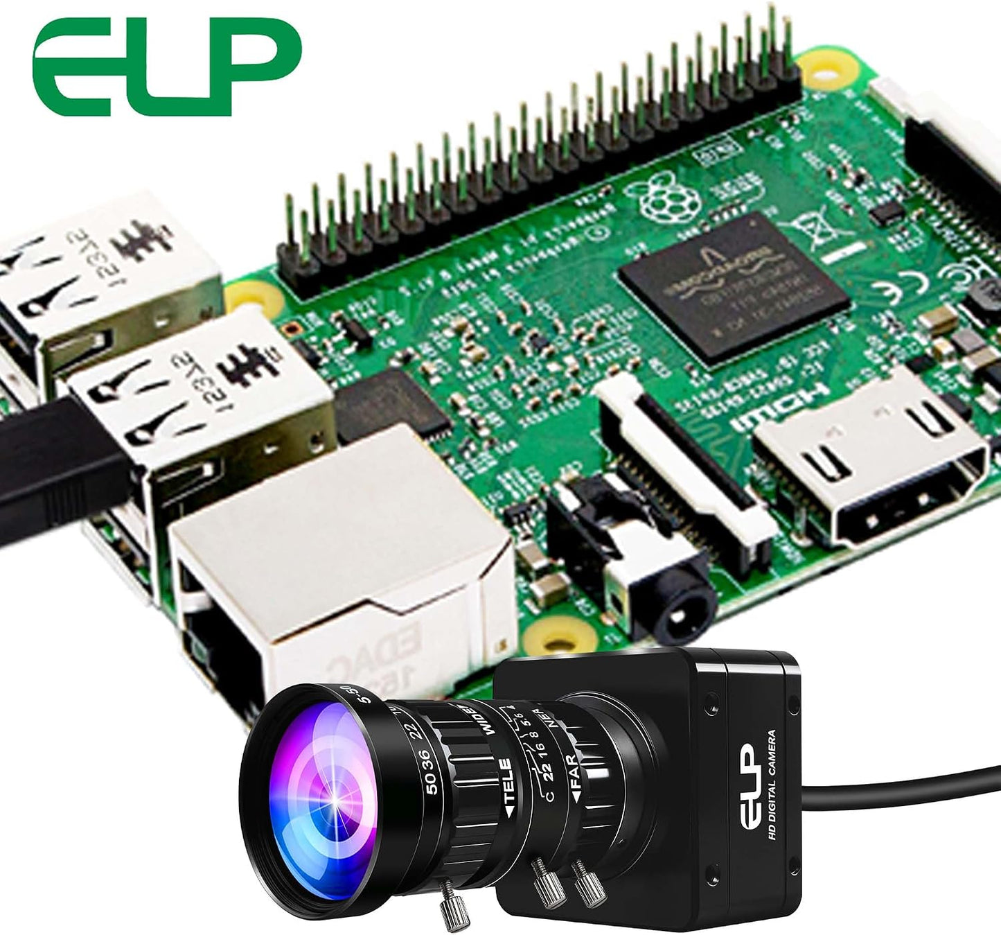 ELP High Speed USB Zoom Camera, 1080P/230fps, 4K/60fps, 12MP/30fps, USB3.0/2.0 Manual Focus Lightburn Cameras for Windows, Linux, Mac, Pi, Fast Frame 5-50mm 10X Zoom IMX577 Webcam for PC Jetson Nano