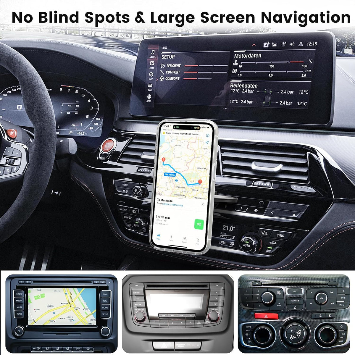OHLPRO 15W Magsafe Car Mount Charger for iPhone 17, Fast Wireless Charging Magnetic CD Slot Holder with 3M Adhesive Base for Dashboard, Aluminum Shell, Compatible with iPhone 16 15 14 Series, Gray