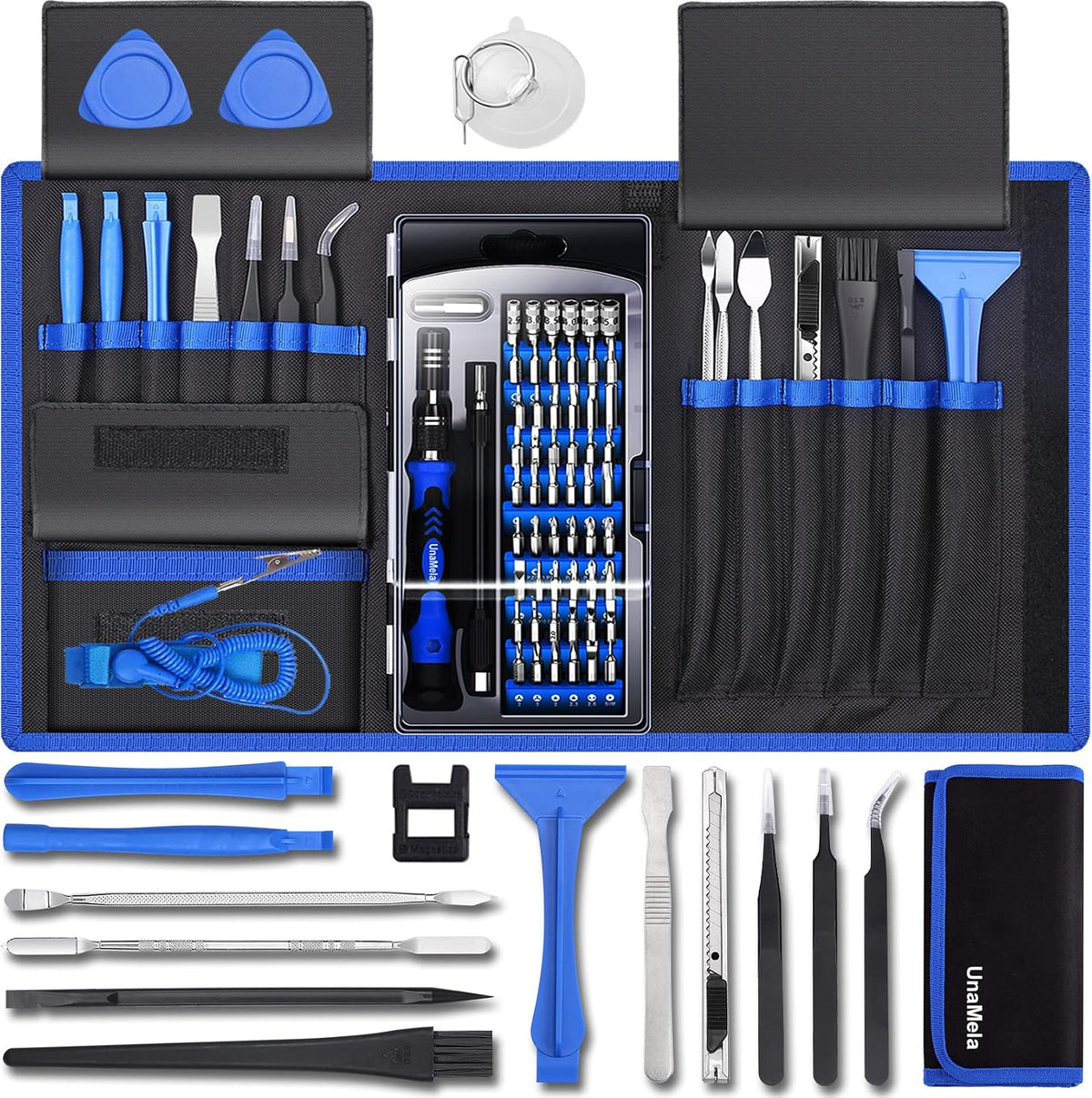 80 IN 1 Professional Computer Repair Tool Kit, Precision Screwdriver Set | Magnetic Screwdriver Set for Laptop, PC, MacBook, Tablet, iPhone, PS4, Electronics, Gamer Tech Gifts for Men (Blue)