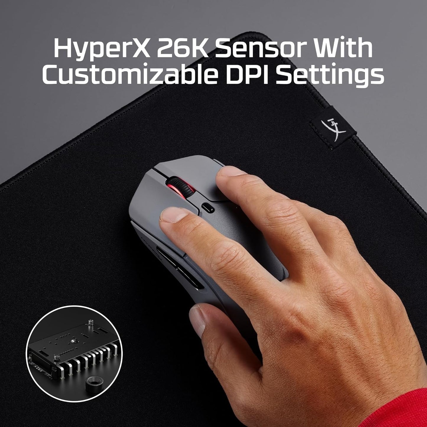 HyperX Pulsefire Haste 2 Pro 4K Wireless Gaming Mouse for PC, 4k Polling, Rechargeable 90 Hour Battery, Lightweight 61g, 26K Sensor, 2.4GHz, Bluetooth, Slate Grey