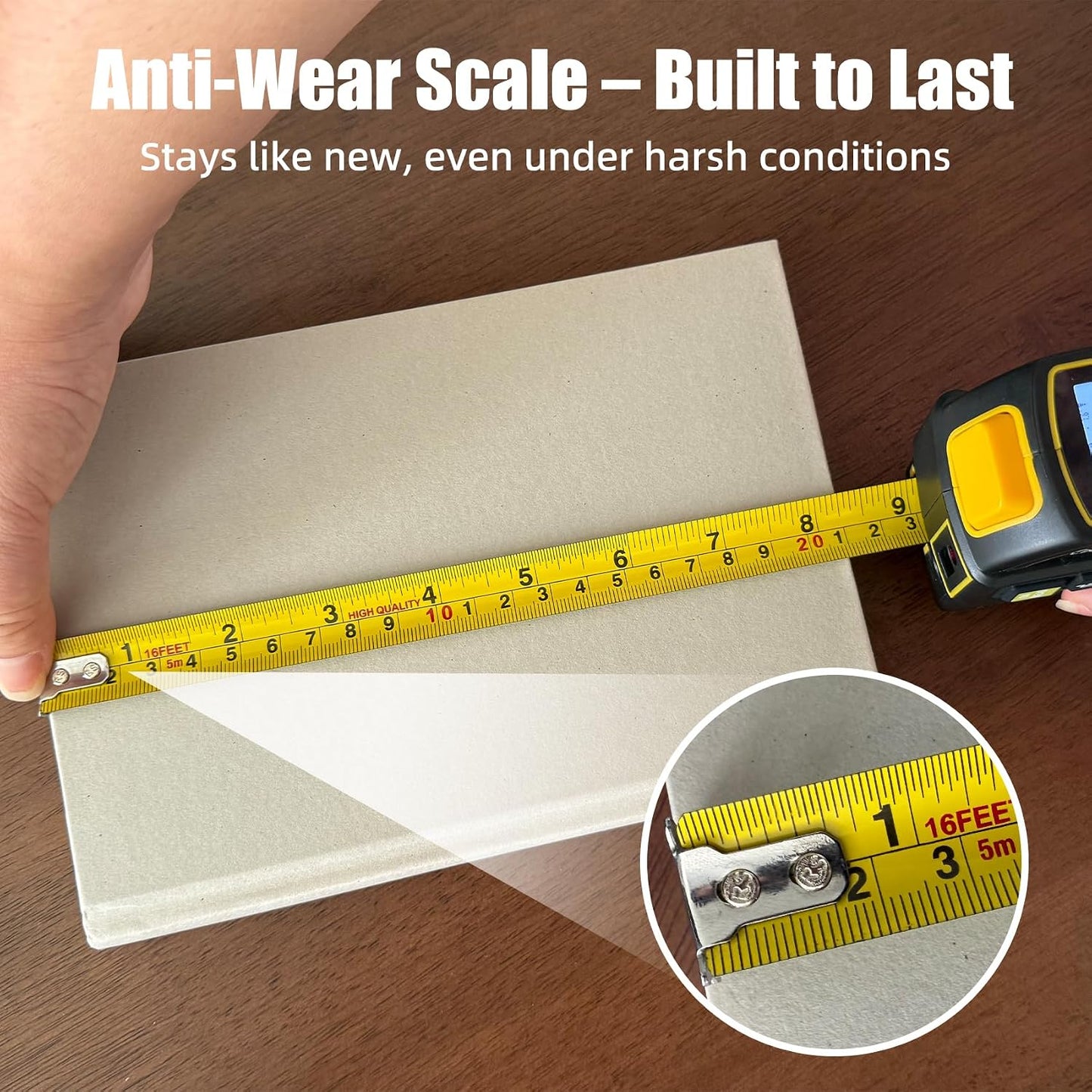 4 in 1 Laser Tape Measure, Digital Measuring Tape with 328ft Laser Measuring Tool & 16ft AutoLock Tape, Cross-Line Laser Level, Rechargeable for DIY Home Construction