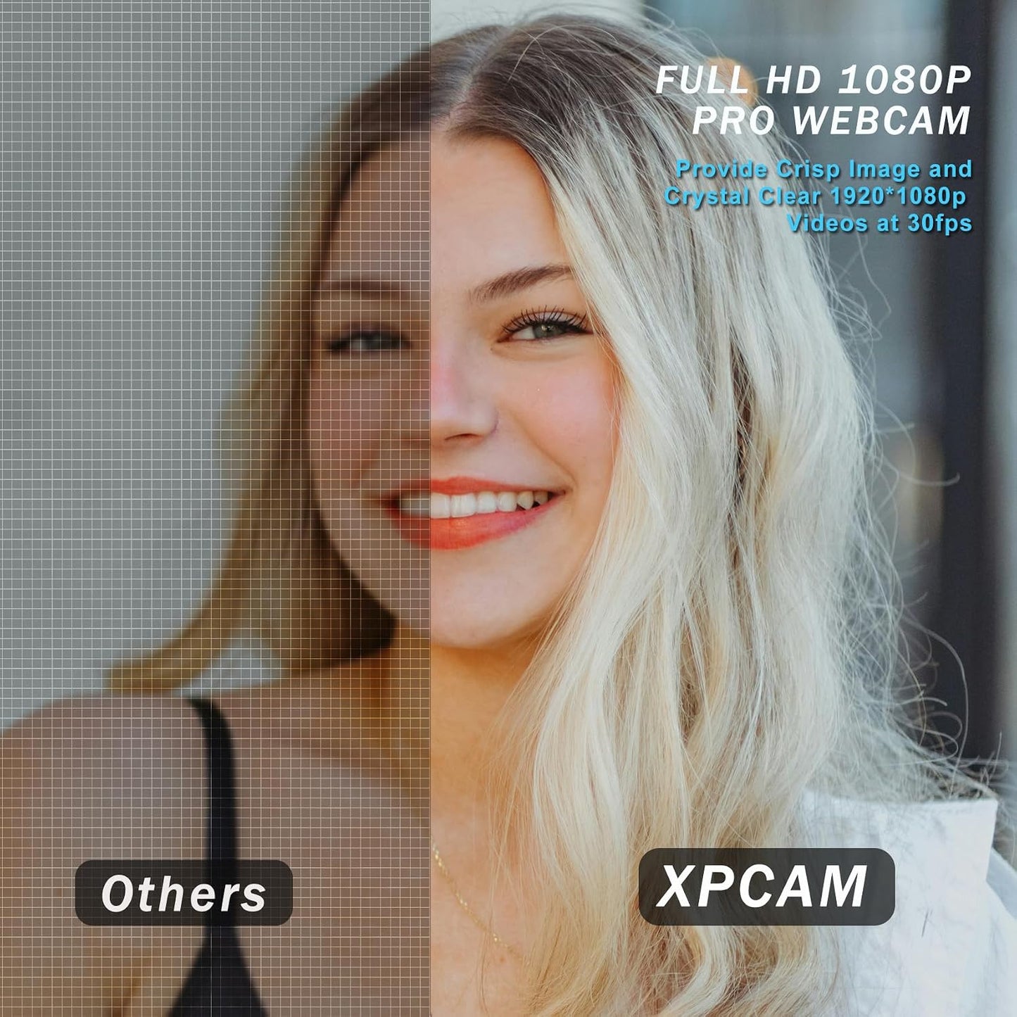 XPCAM HD 1080p Webcam with Microphone,USB Web Camera for Computer PC Laptop | PC Webcam with Cover/Tripod,110°FOV Wide Angle,Plug&Play Streaming Computer Camera for Laptop Mac Zoom,Teams,Twitch Gaming