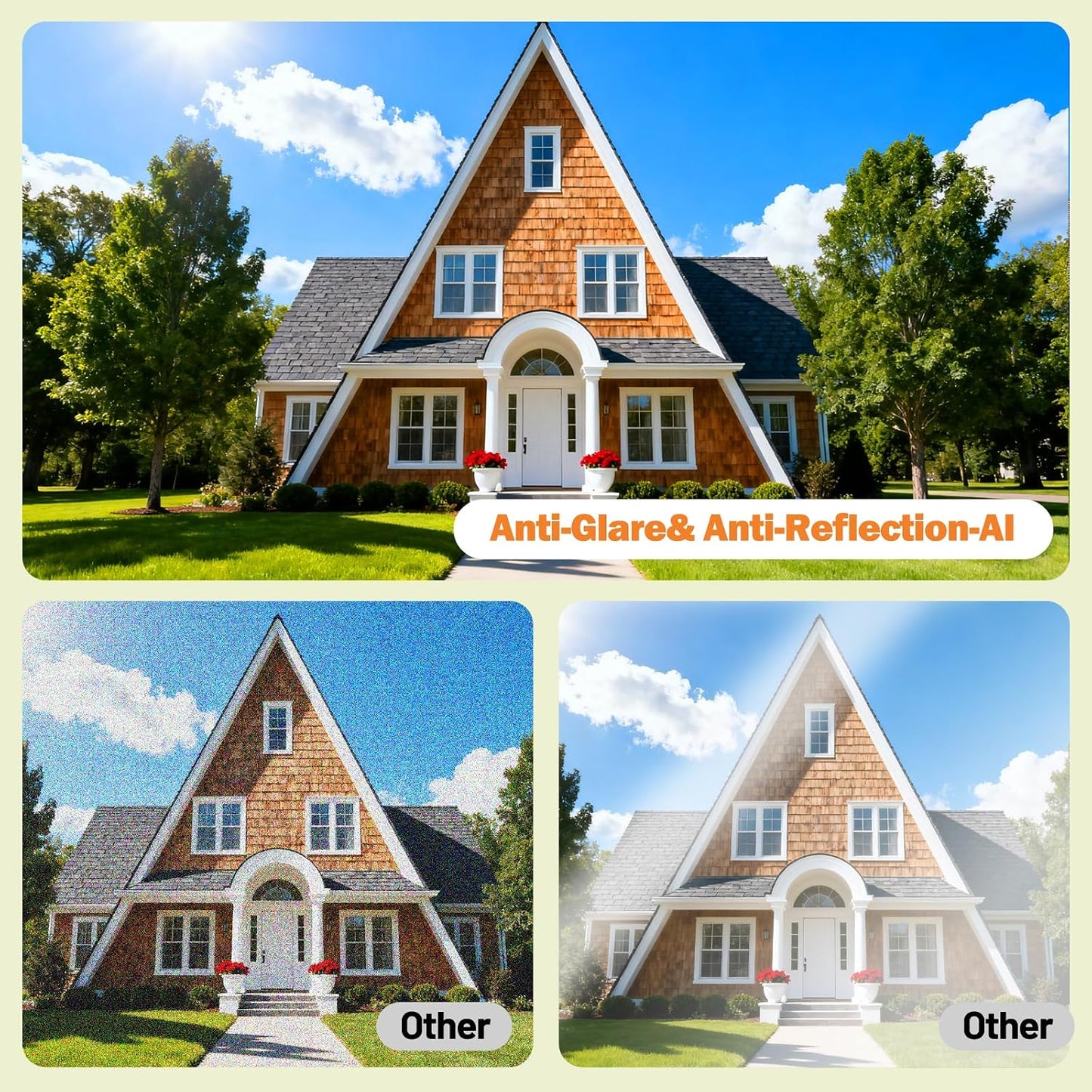 No-Drill Window Camera, 5GHz &amp; 2.4GHz WiFi 2K Outdoor Monitoring Thru Glass, Anti-Glare Full Color Night Vision, Window Mounted Security Camera for Home Security, Alexa,for Apartment