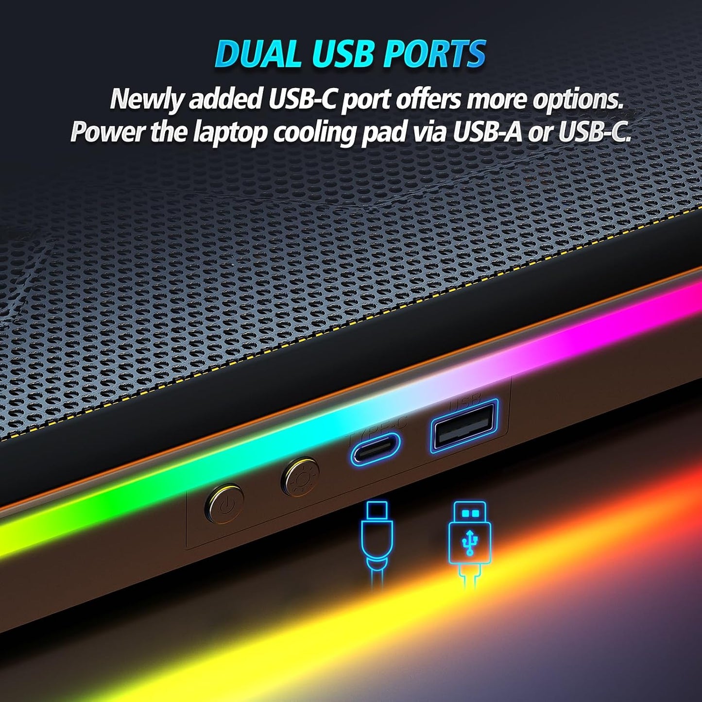 AIMIUZI Gaming Laptop Cooling Pad, Laptop Cooler with 15 Quiet Fans for 12-17.3 Inch Notebook, Slim Portable Laptop Cooling Stand with 7 Height Adjustable, 2 USB Ports, Phone Stand