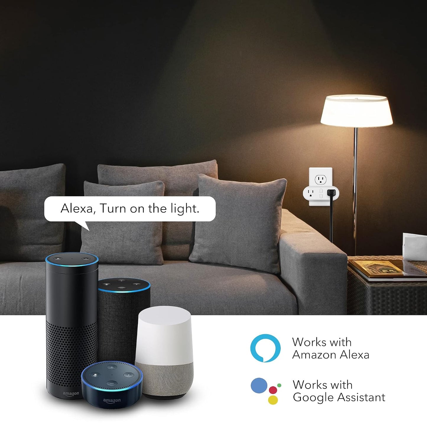 HBN Dual Smart Plug,WiFi Socket Plug Timer Work with Smart Life,2.4GHZ Only | Alexa, Google Home Assistant, Remote Control with Timer Function, No Hub Required, ETL Certified,1875W/15A,2-Pack