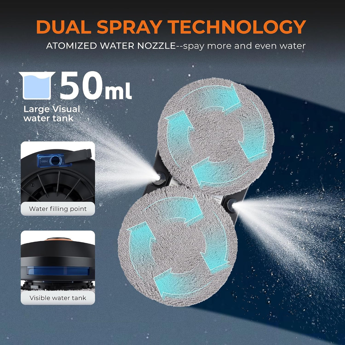 FRUITEAM Automatic Window Cleaner Robot with Dual Direction Auto-Spray | APP and Remote Control, Smart Path Detection, Triple Safety System Anti-Drop for High-Rise Windows, Glass,Door, with 8 Rags