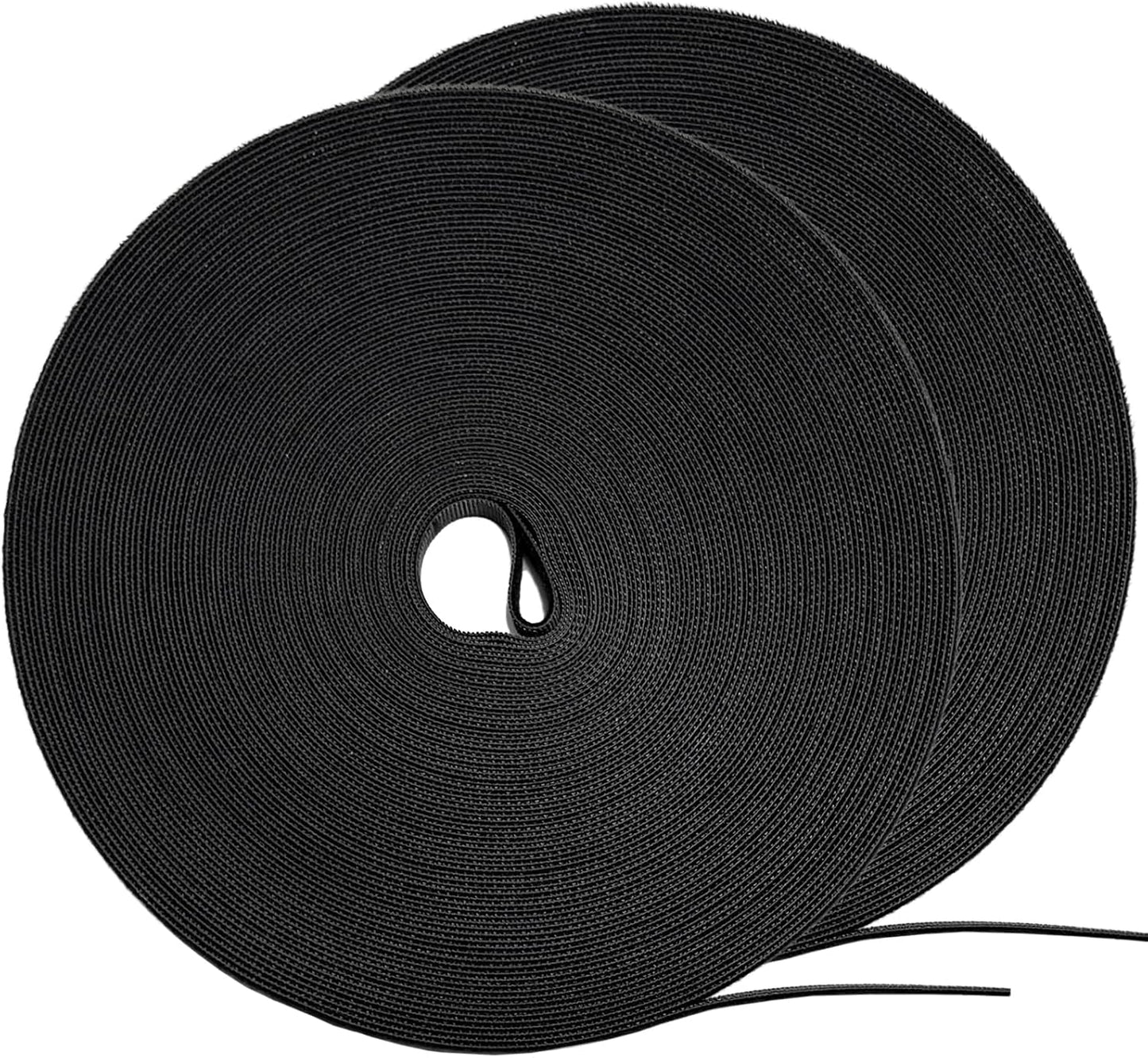 Hitotsu 164ft x1/2 inch Reusable Fastening Cable Ties, 2x82ft/Roll | Double-Sided Hook Loop Roll,Self-Gripping Strips,Multi-Purpose Wrap Fasteners for Office,Home,Data Center,Wire Bundling