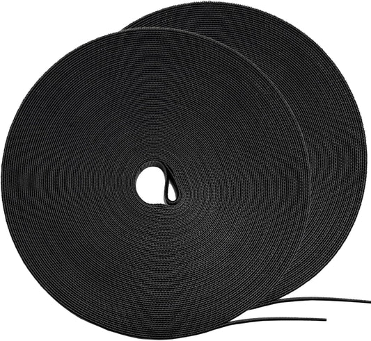 Hitotsu 164ft x1/2 inch Reusable Fastening Cable Ties, 2x82ft/Roll | Double-Sided Hook Loop Roll,Self-Gripping Strips,Multi-Purpose Wrap Fasteners for Office,Home,Data Center,Wire Bundling