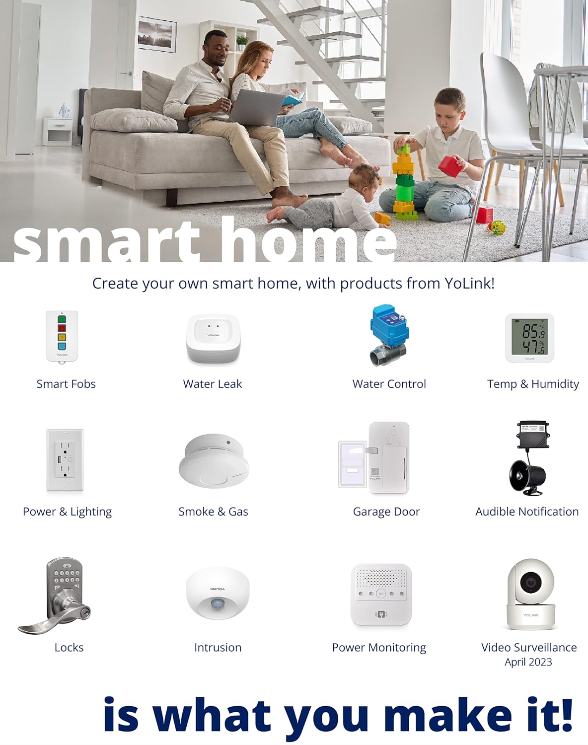 YoLink Hub, 1/4 Mile Super Long Range Smart Hub LoRa Enabled Smart Home Automation Bridge Home Security Monitoring System - Central Controller for YoLink Smart Home Devices - White