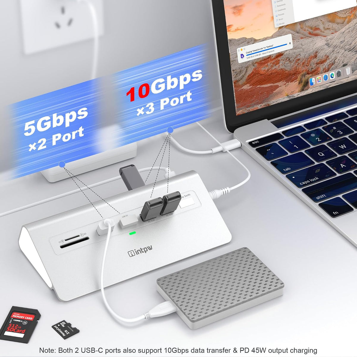 intpw Docking Station 3 Monitors, 13 in 1 USB C Docking Station