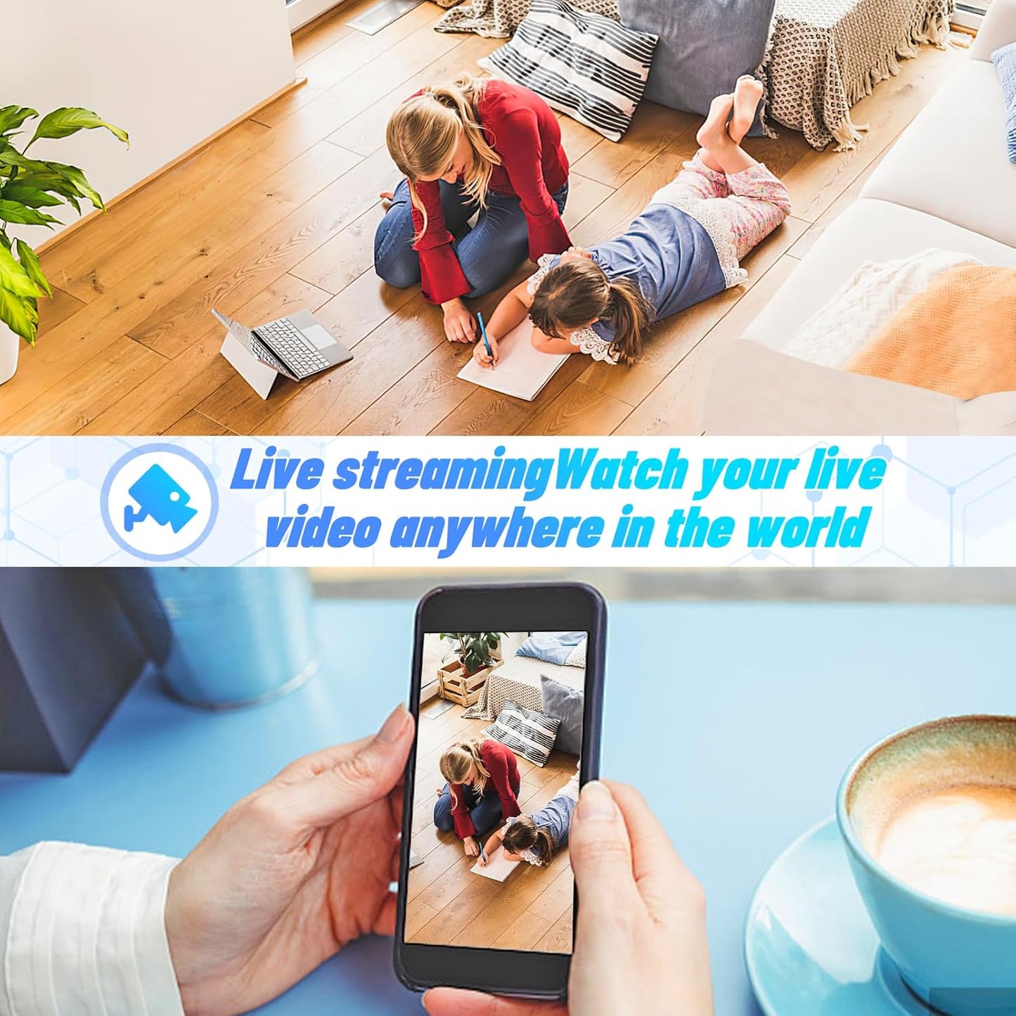 Wireless Smart Spy Small 1080P WiFi Camera Indoor Hidden Security Camera Baby Monitor Surveillance Security Cam Motion Detection with App Live Feed