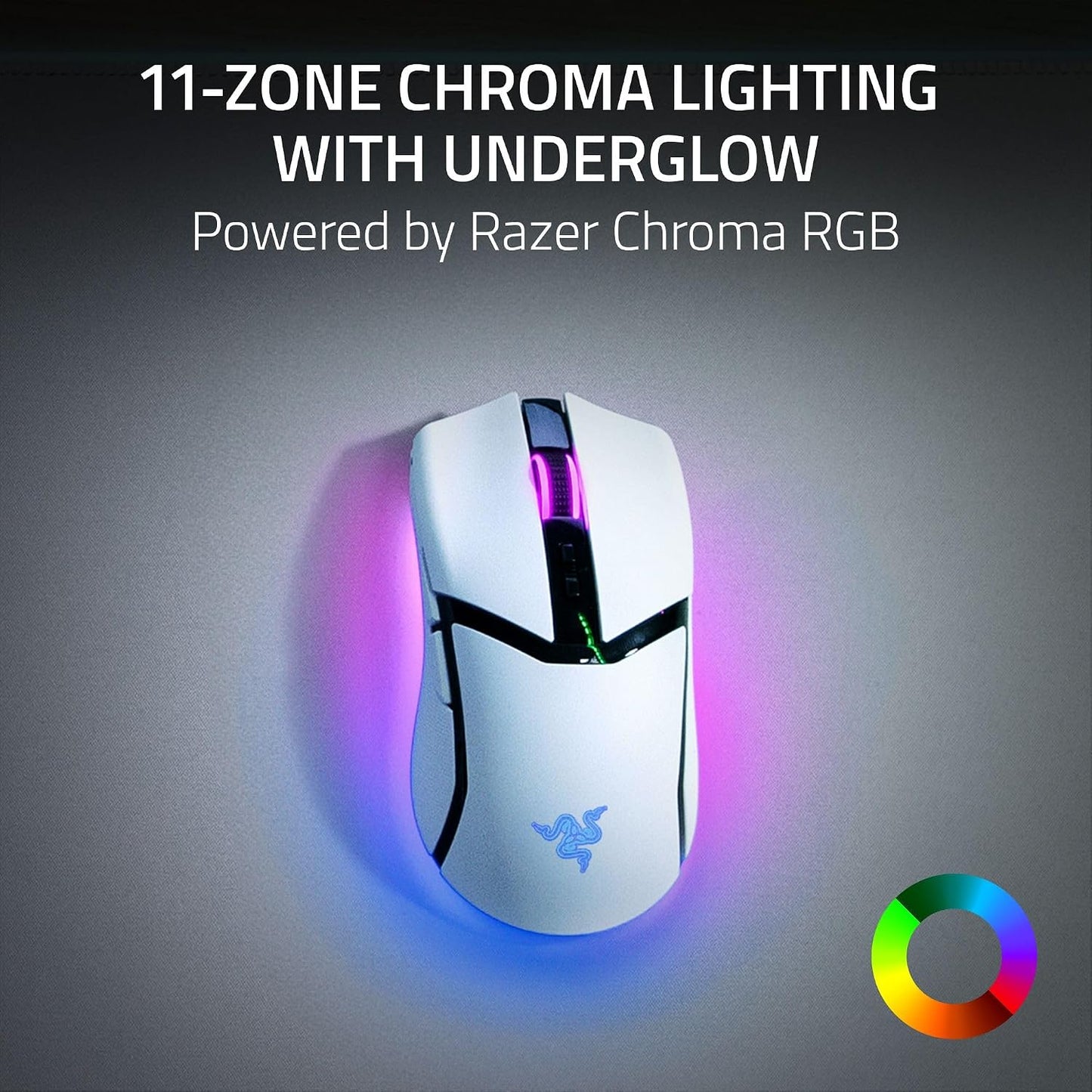 Razer Cobra Pro Wireless Gaming Mouse, 2.4Ghz, BT, USB-C, White | Chroma RGB Lighting, 30K Optical Sensor, Gen-3 Optical Switches, 10 Customizable Controls, Up to 170 Hr Battery