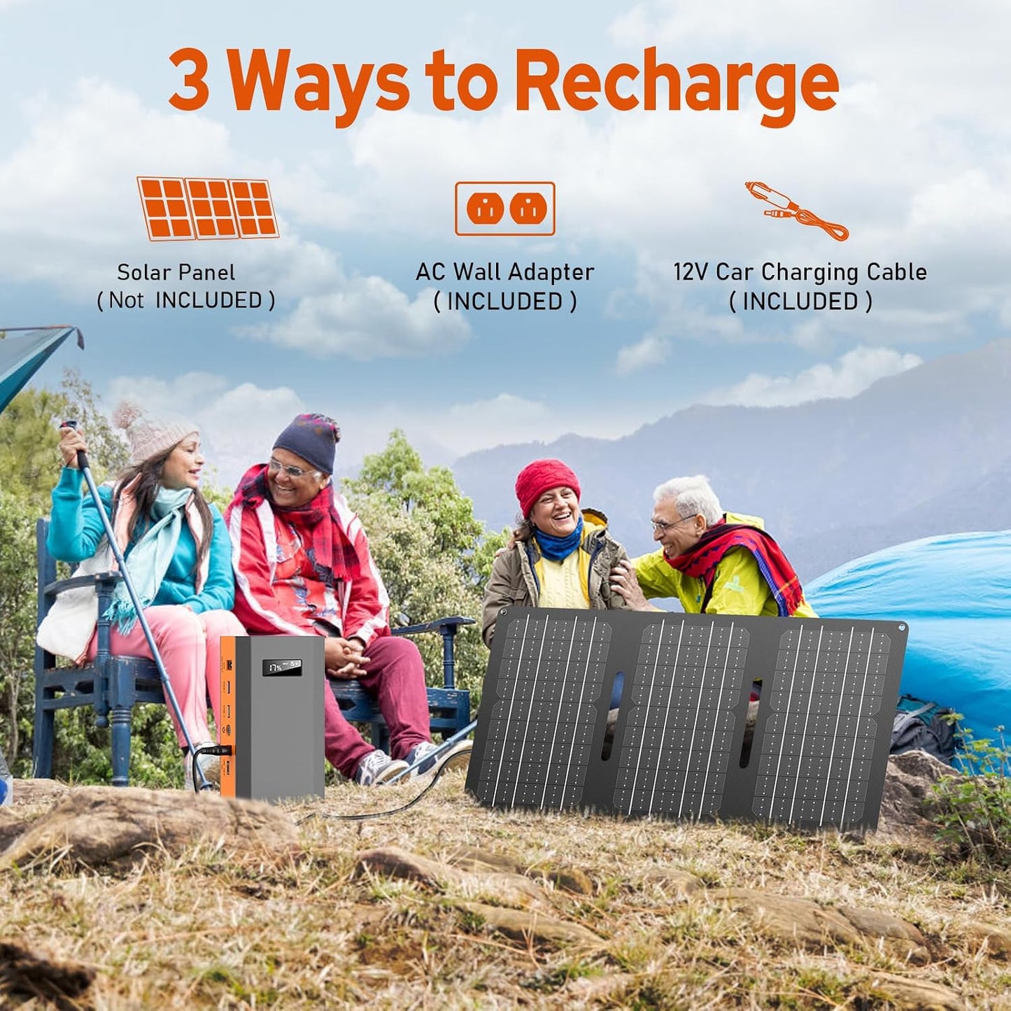Portable Power Bank with AC Outlet, 65W 110V Portable Laptop Charger Backup | Portable Battery Bank 24000mAh External Battery Pack Fast Charging Power Source for Outdoor Tent Camping RV Smart Devices Use