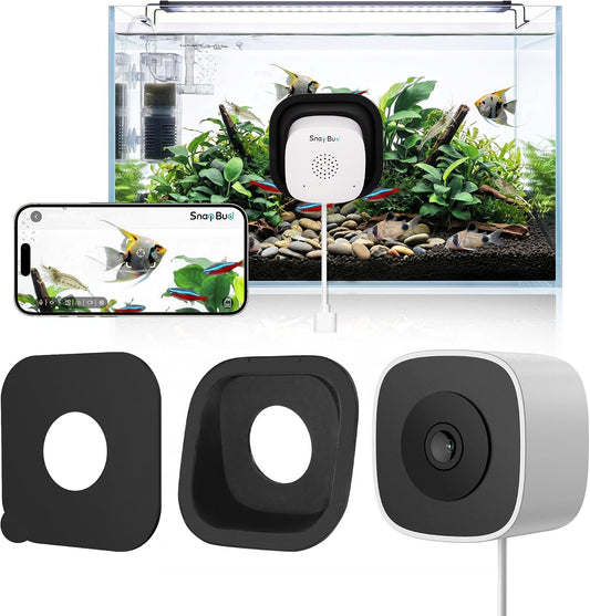 3MP 2K AI Reptile & Aquarium Camera with Angle Magnetic Mount, Close-Focus Lens for Fish Tank Terrarium Lizard Snake Pet, 2.4G&5GHz WiFi, 24/7 Recording, Anti-Glare & No Reflection