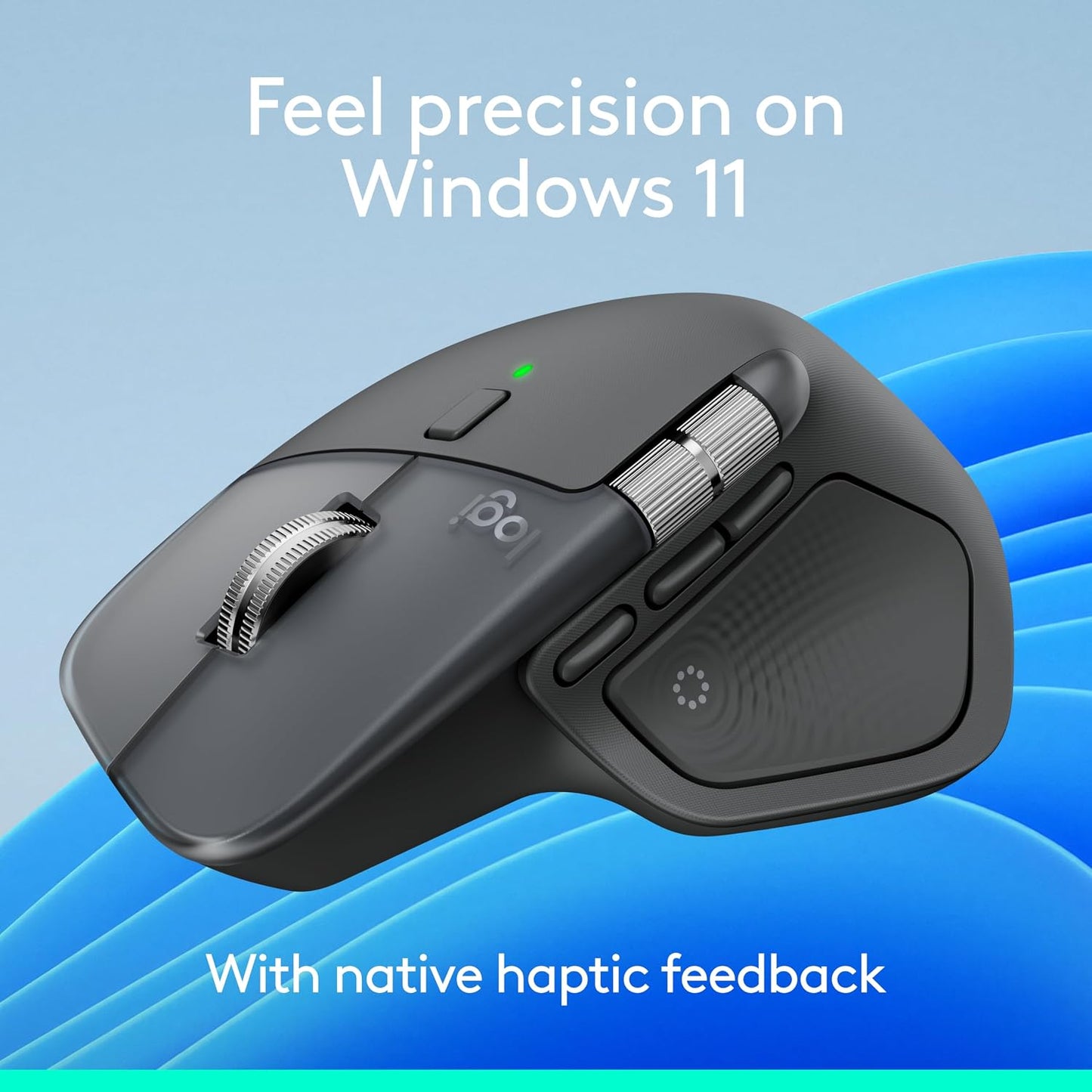Logitech MX Master 4 Ergonomic Wireless Mouse with Haptics - Graphite | Advanced performance haptic feedback, ultra-fast scrolling, USB-C charging, Windows, MacOS compatible