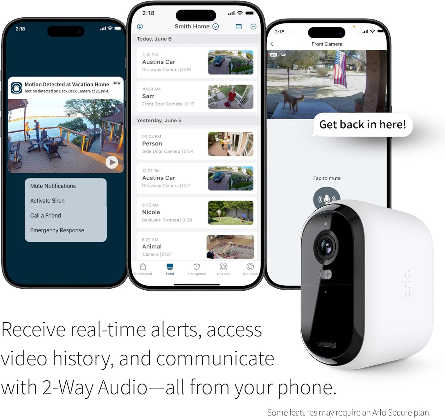 Arlo Essential XL Security Camera 2K (2nd Gen, 2023 Release) - Wireless Outdoor Camera, 4X Longer Battery, Person Recognition, Package Detection, Animated Preview, 1-Mo. Trial of Secure Plan, 1 Cam
