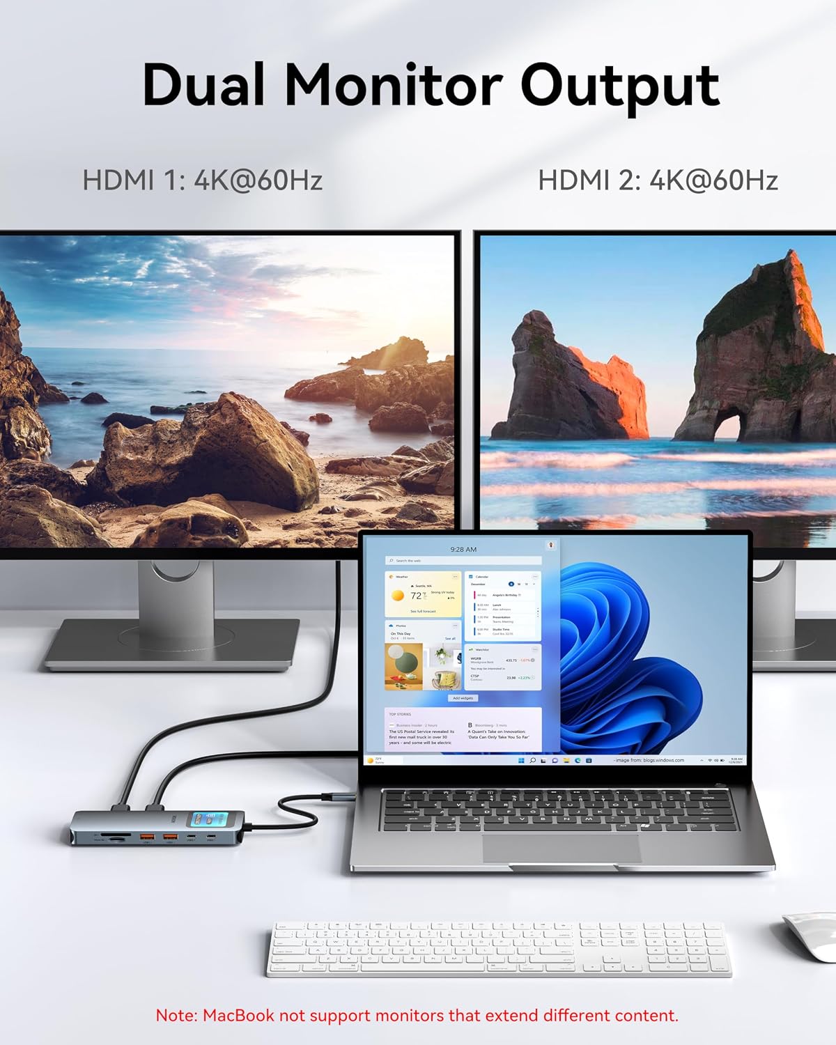 MOKiN LCD USB C Docking Station Dual Monitor,Laptop Docking Station 2 HDMI