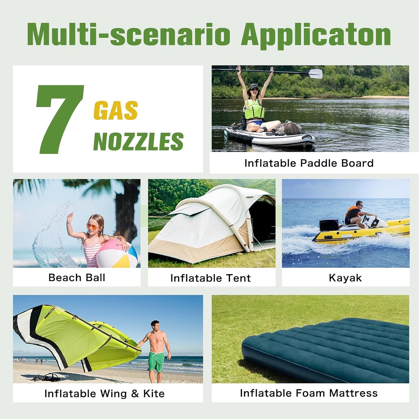 Paddle Board Electric Pump High Pressure Rechargeable Auto-Off | 20PSI Battery Powered Cordless Portable Inflatable Automatic Inflation Deflation SUP Accessories Kayak Tent Air Pump