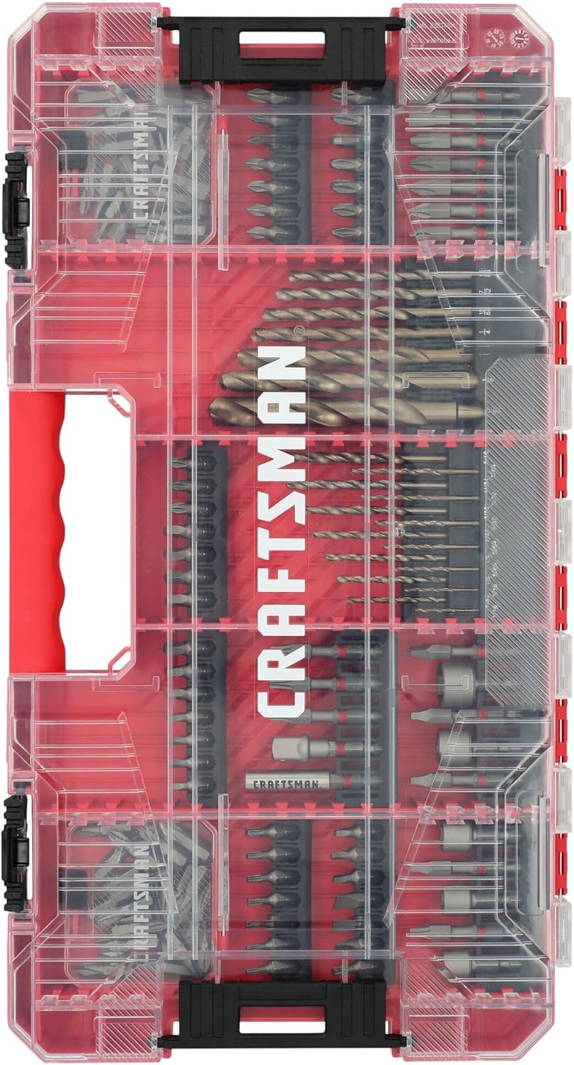 CRAFTSMAN 140 Pc Impact Driver Bit Set, Steel, Black Oxide Coated Impact Drill Bit Set, Precision Machined Tips (CMAF140SET)