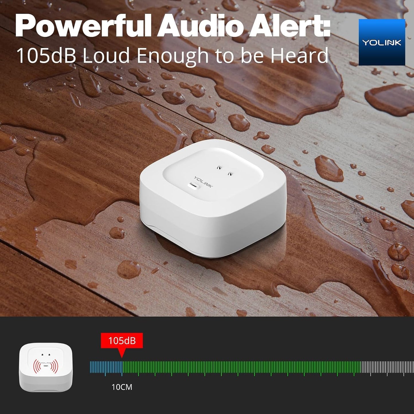 YoLink Smart Home Starter Kit: SpeakerHub & Water Leak Sensor 4 with 105dB Audio Alarm 3-Pack, SMS/Text, Email & Push Notifications, Freeze Warning, LoRa Up to 1/4 Mile Open-Air Range, w/Alexa, IFTTT