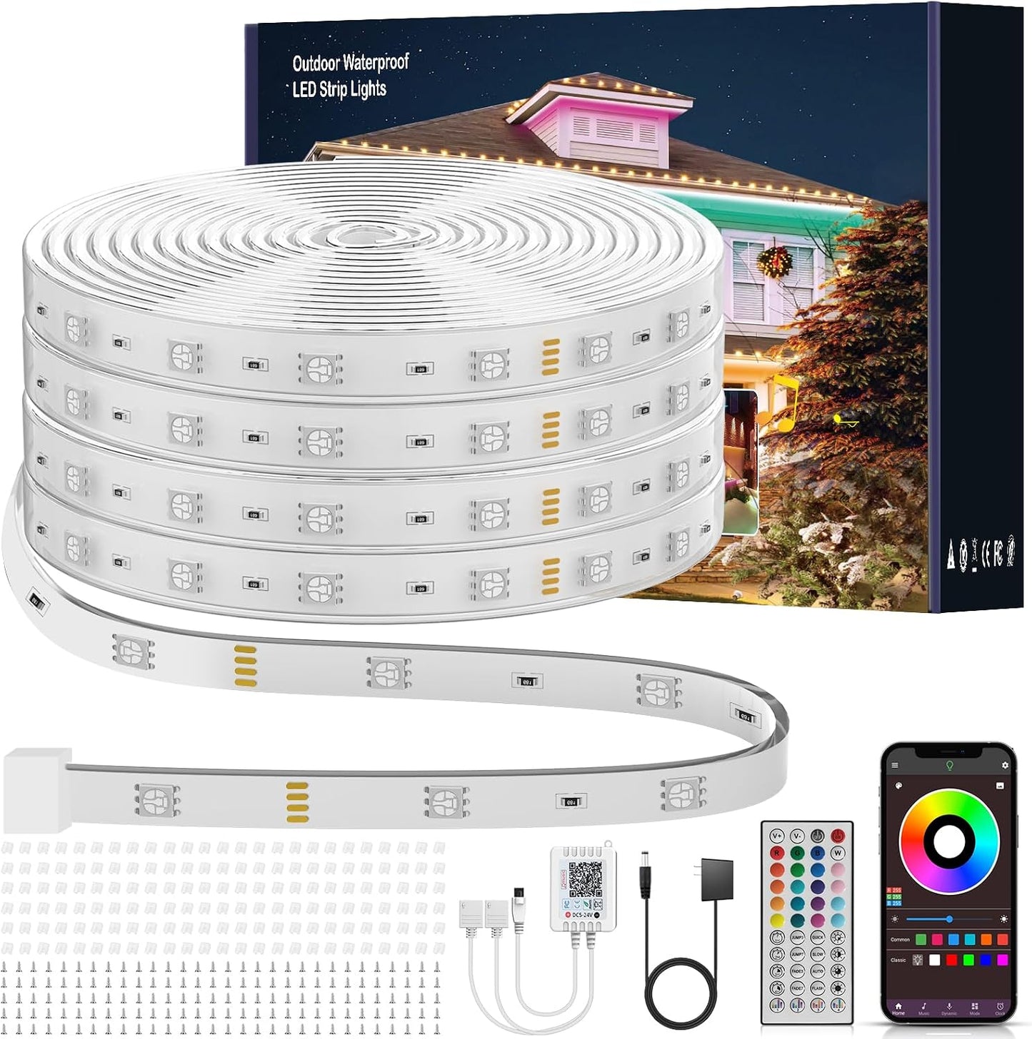 Ledagic 50FT RGB Neon Rope Lights, Outdoor Led Strip Lights Waterproof IP67 with Remote and App Control, Flexible Led Rope Lights, Music Sync Led Lights for Bedroom, Gaming, Outdoors Decor (1 Roll)