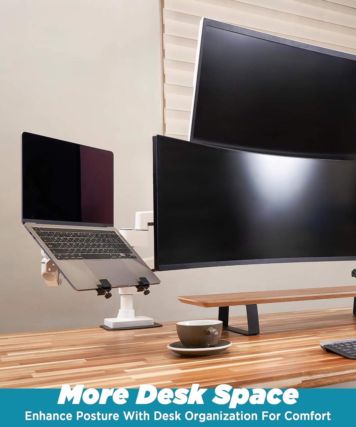 ULTRARM Steel Laptop Tray Holder for VESA Monitor Arm, Stand & Mount | 29 lb Capacity, Vented Cooling Platform, Smooth Access Design, VESA 75/100 Mounting Holes, Also Fits Tablets, Black, MAAC-L