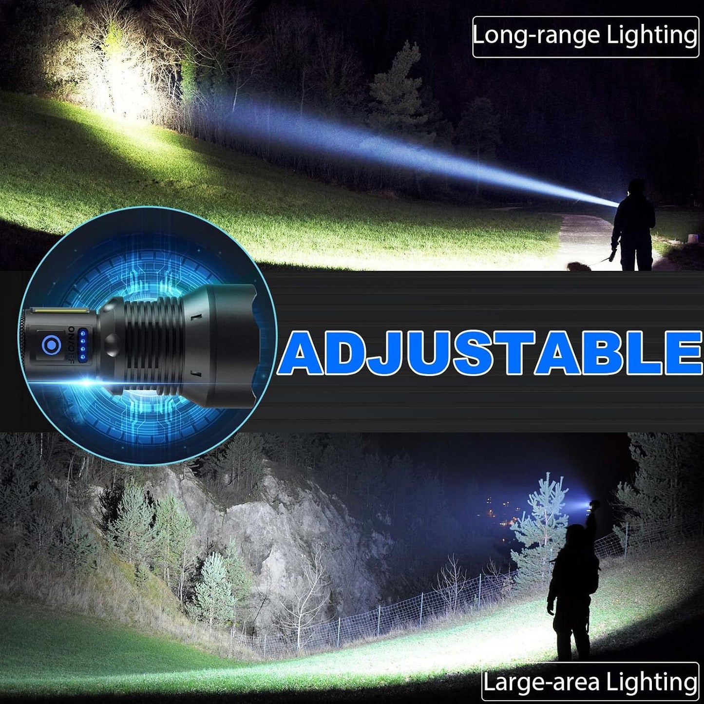Cinlinso LED Flashlight High Lumens, Bright Flashlight for Outdoor Use | IPX6 Waterproof with 7 Lighting Modes for Camping, Hiking, Power Outages, Roadside Repairs and Emergency