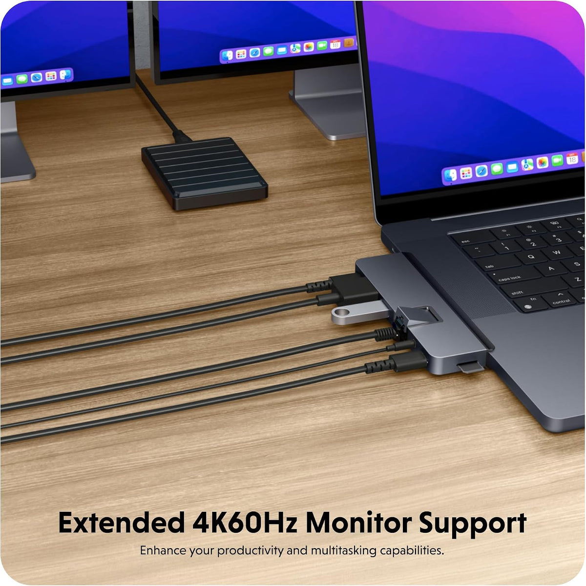 HyperDrive Duo PRO 7in2 USB-C Hub Multiport Adapter for MacBook/iPad/PC/Chromebook – 4K HDMI 60Hz HDR Support, Gigabit Ethernet, USB4/Thunderbolt 4, 10Gbps USB-C & USB-A, MicroSD
