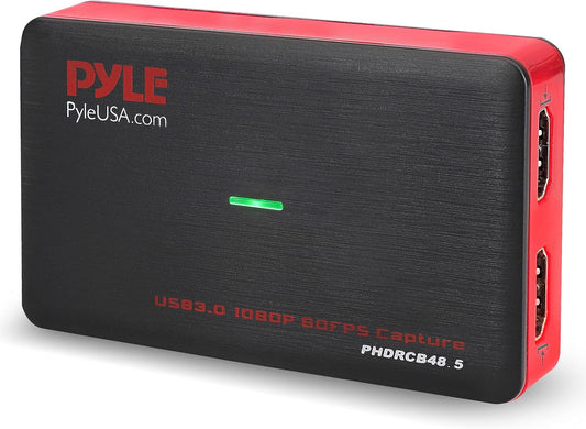 PyleUsa Capture Card Device, 4K HDMI Video Capture Card, 1080P 60FPS, HDMI to USB 3.0 Capture Card for Live Streaming Work with Camera, USB, SD, PC, DVD, Xbox One, Xbox 360, PS4, PS3 and Wii-PHDRCB48