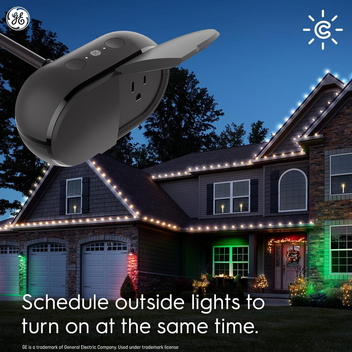 GE Cync Outdoor Smart Plug, Wi-Fi & Bluetooth, Alexa & Google, 1pk | Weather-resistant outdoor smart outlet, Wi-Fi & Bluetooth, app scheduling, voice control, Alexa & Google compatible