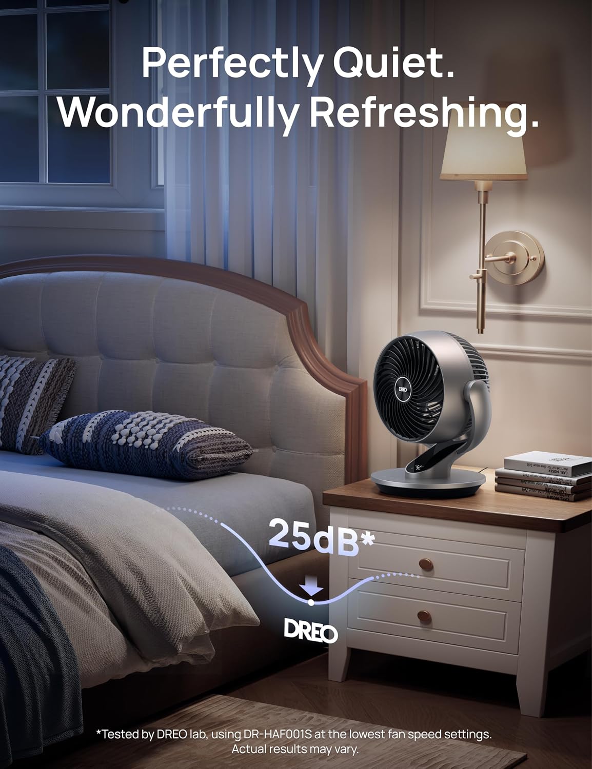 DREO Smart Fan for Bedroom,120° Vertical and 90° Oscillating Fan with Remote/Voice, 13 Inch Height Quiet Air Circulator for Whole Room, 70 ft, 4 Speeds, 5 Modes, 12H Timer, Desk Fans for Home, Office