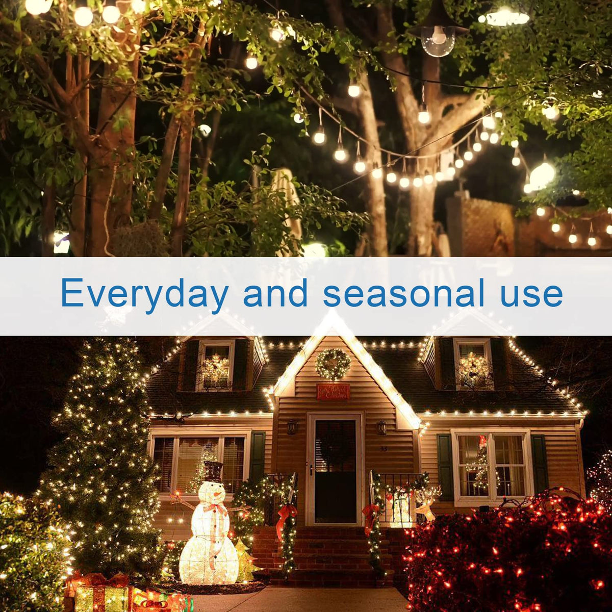 New One Outdoor Smart Plug, 2.4G WiFi Outdoor Outlet with Dual Outlets, Compatible with Alexa, Google Home, Smart Life, Wireless Voice Remote Control, IP65 Waterproof, 125V 15A ETL FCC Certified