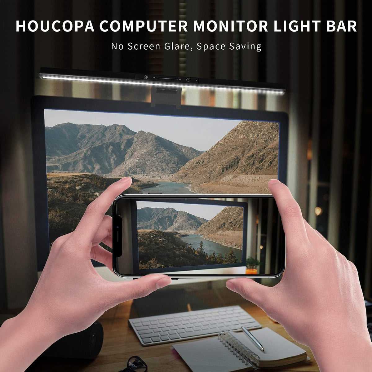 Computer Monitor Light Bar, Screen Light Bar e-Reading LED Task Lamp, Gaming Lights, Touch Stepless Dimming, 3 Color Temperature,USB Powered Monitor Lamps for Desk/Office/Home