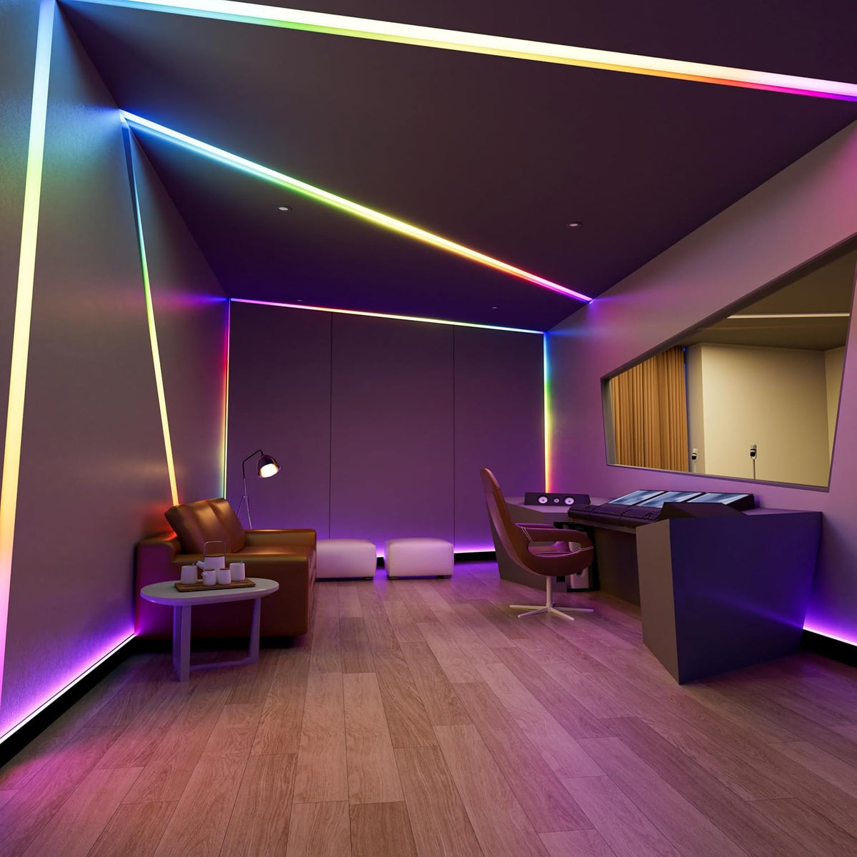 PAUTIX RGB Smart IC COB LED Strip Light,Addressable RGB COB LED Lights 16.4ft,UL-Listed 24V Color Flowing Chasing Effects Strip Lights Multicolor Flexible Color Changing Tape Light,for Bedroom,Party