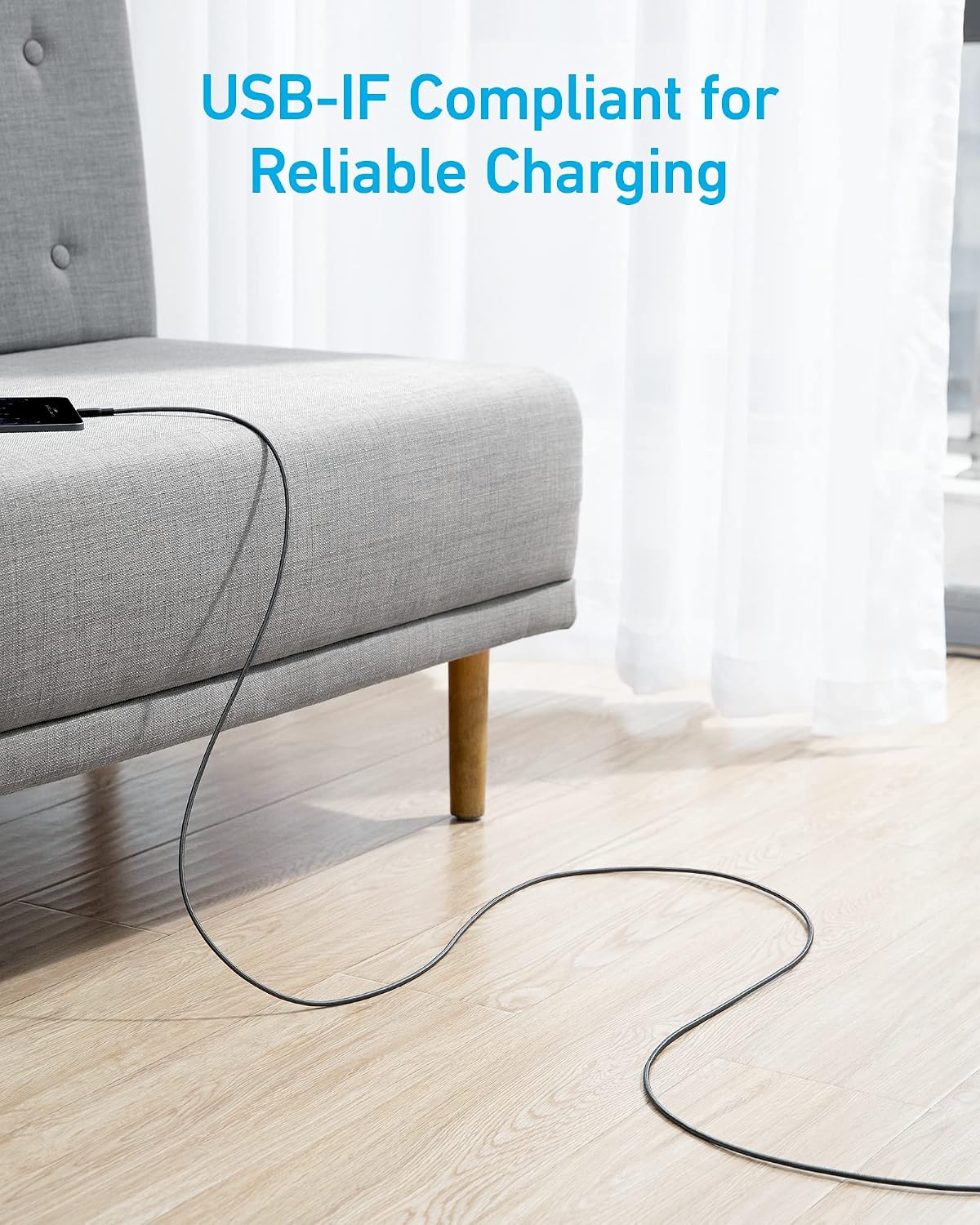 Anker USB A to USB C Cable, Charger Cord (2-Pack, 10 ft, Black) | For iPhone 17 Series, Samsung Galaxy Note10 / S10+ / S10, LG V30, and More