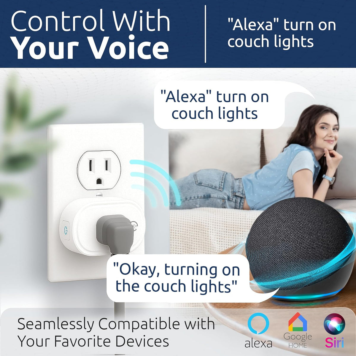 eKyro Smart Plug | Compatible with Alexa, Google Home Assistant, iPhone, Siri, Android, Power Tracking 15A 1800W, No Hub or Subscription Required, Apple Intelligence, Gemini (Non-Monitoring, 4)