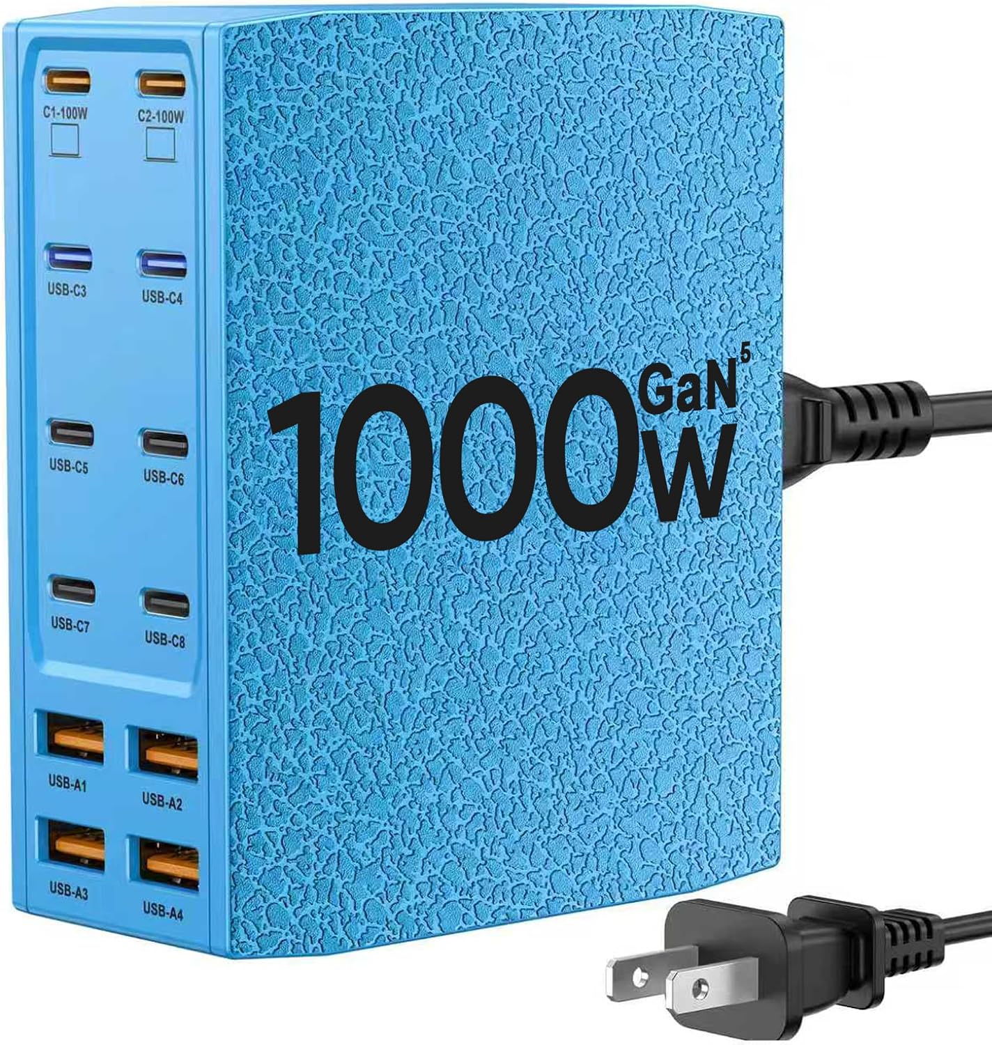 USB Charging Station (1000W),12-Port USB C Charger Block with Dual 100W PD USB-C Fast Charging Station Hub for MacBook Pro/Air/All iPad Phone 17/16 15/14/13/Pro Max/Samsung Galaxy Note (Black)