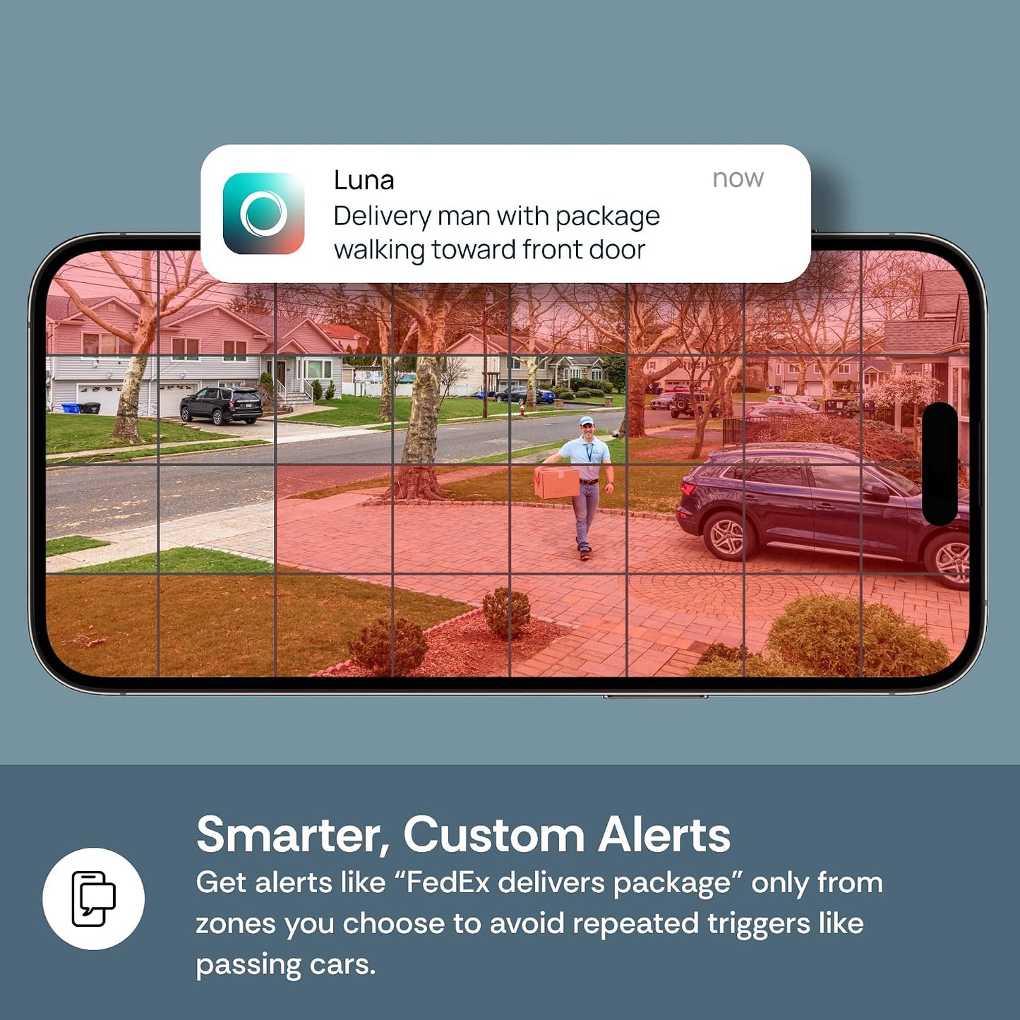 Luna Window Camera, 2K Dual-Band WiFi6 Wired Indoor Security Camera | Smart AI Motion Detection, Color Night Vision, Stick-On Angled Glass Mount, Easy Installation Camera for Home Security