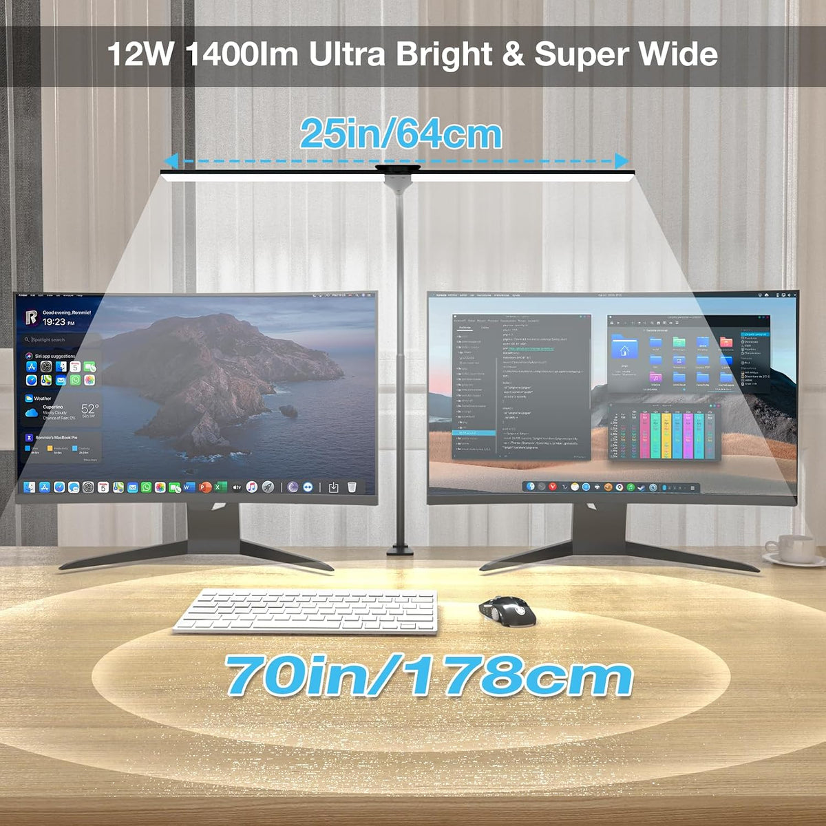 Hensam Desk Lamps for Home Office, Adjustable LED Desk Light with Clamp