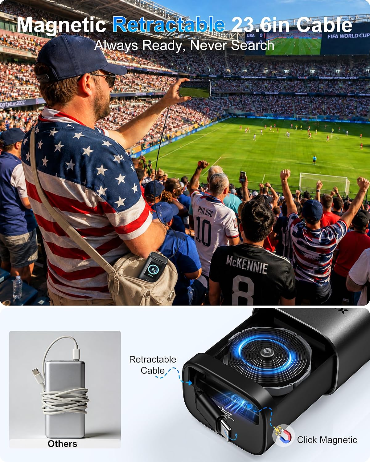 AsperX Laptop Power Bank, 165W 20,000mAh Retractable Cable Aluminum Unibody | TFT Display Portable Charger Power Bank, Battery Bank for MacBook Pro/Air/iPhone 17/iPad Pro/S25 Ultra/Dell/HP(TSA-Approved)
