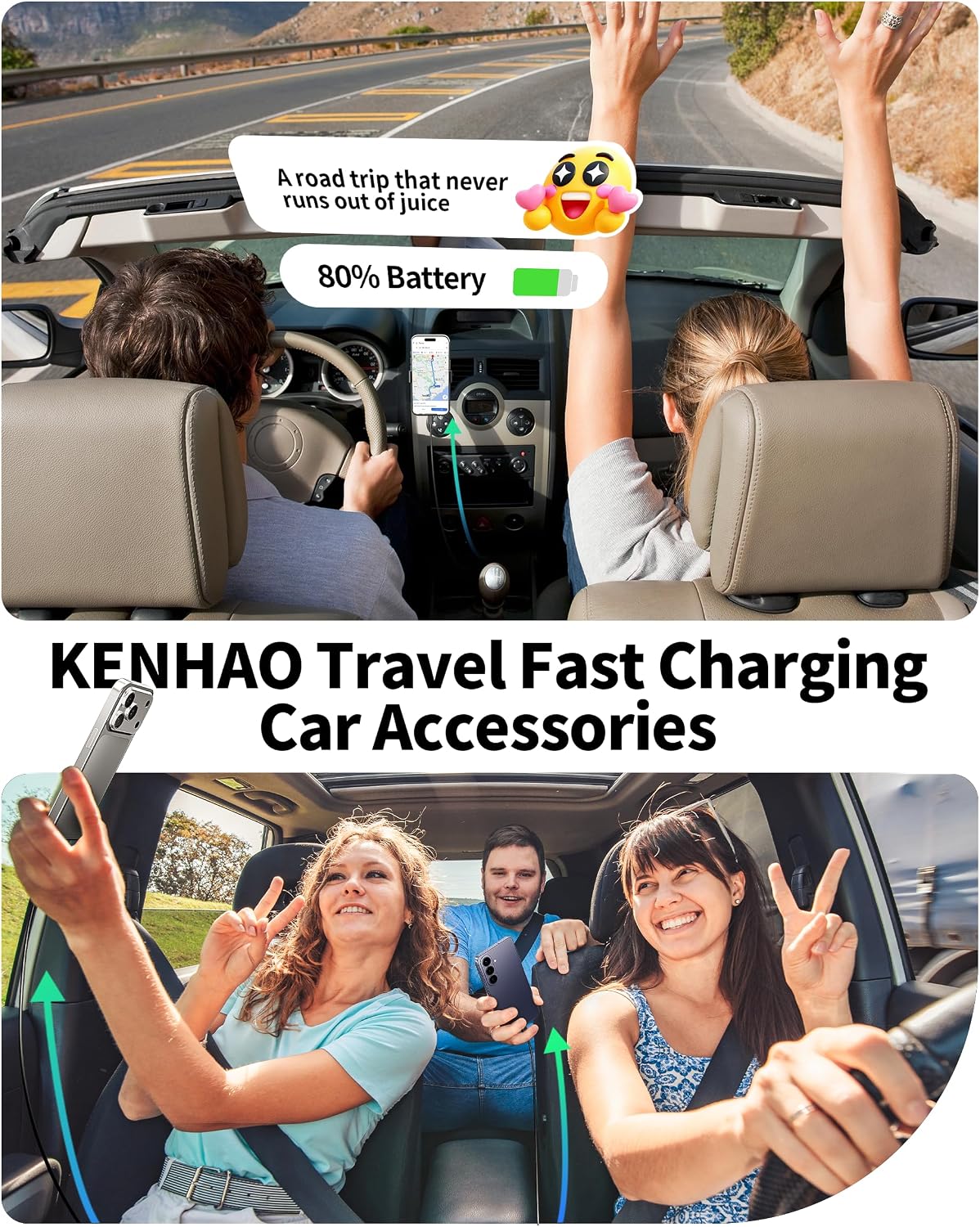 USB C Car Charger, 3Port 67W Dual USBC & USB-A Car Phone Fast Power Adapter | Fast Charging Cigarette Lighter Accessories, for iPhone 17/16/15/14/13/12/11 Pro Max,iPad, Galaxy S26/S25/S24,Pixel, Android