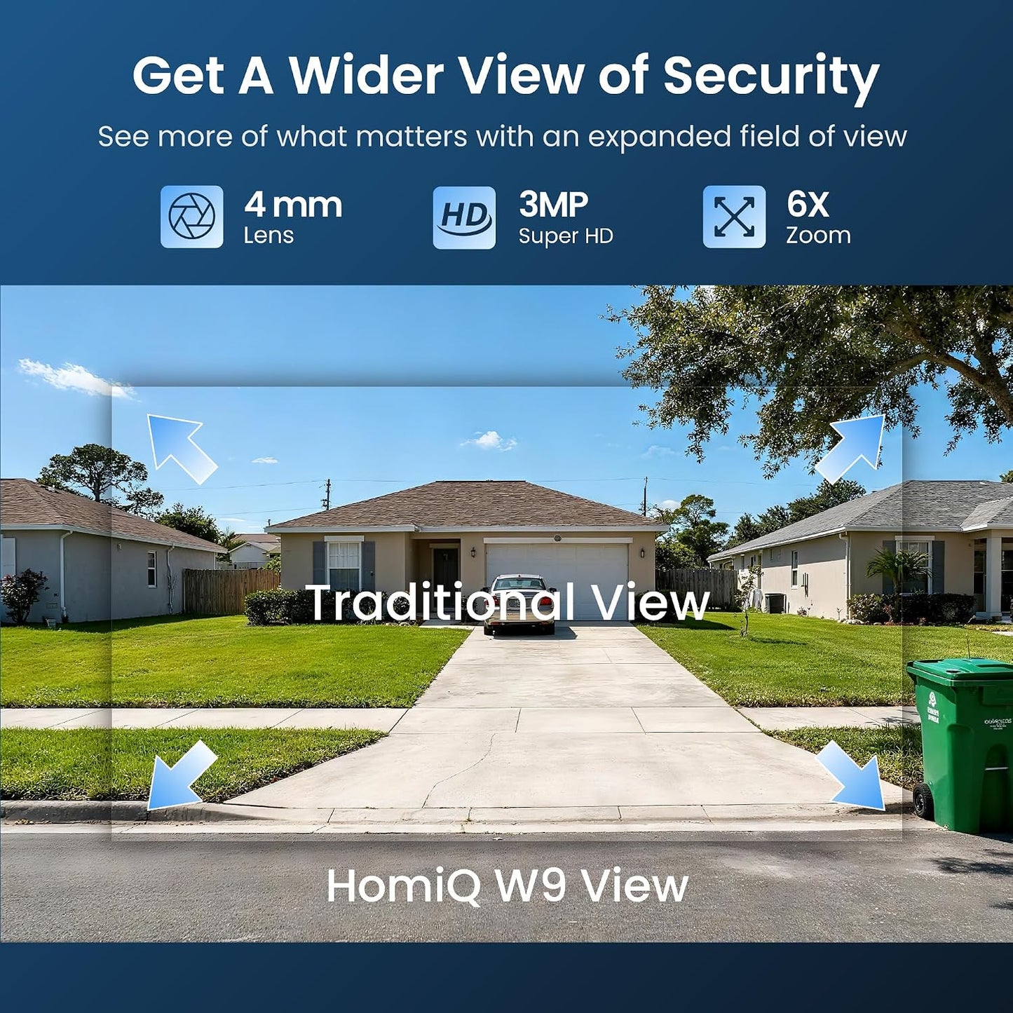 Window Security Camera 3MP 2K, Indoor WiFi Cameras 2.4GHz/5GHz with Colorvue AI Color Night Vision, Person Detection with Auto-Focus, 24/7 Recording Compatible with Alexa & Google Home