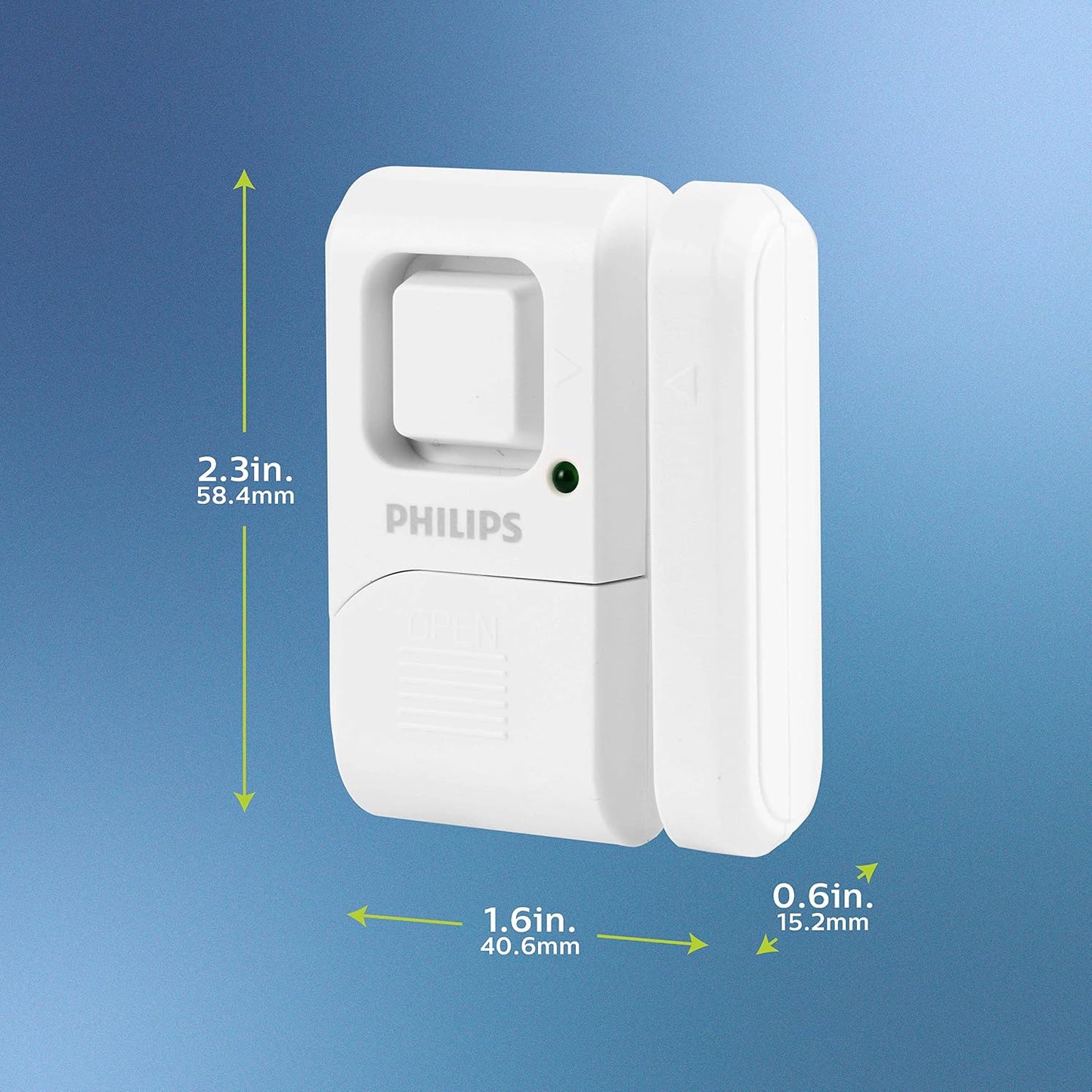 Philips Personal Security Window and Door Alarm, 4 Pack, Wireless Chime | DIY Protection, Burglar Alert, Easy Installation, Ideal for Home, Garage, Apartment, RV and More, LRM3320W/27