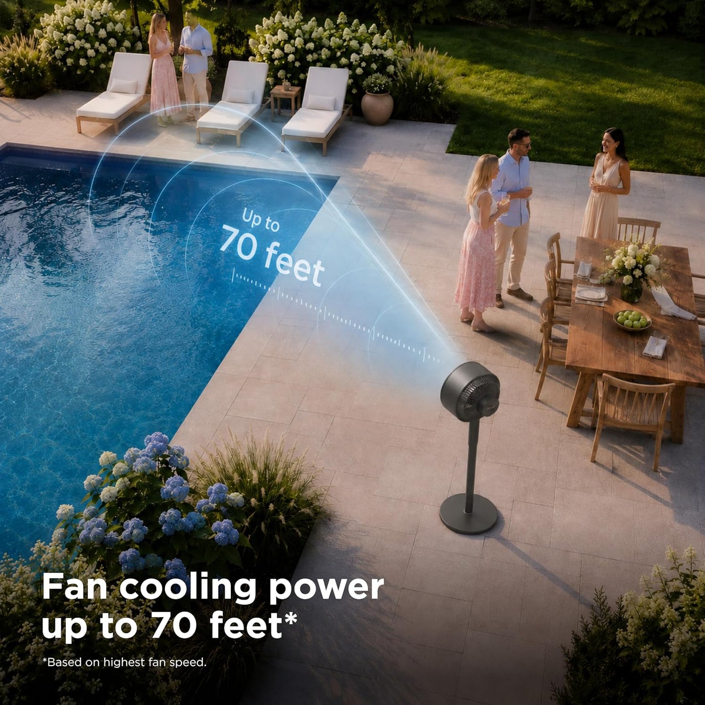 Shark FlexBreeze 2-in-1 Fan with Misting Attachment, Charcoal, FA222 | Corded/Cordless, Pedestal to Tabletop, up to 24-Hr Battery, up to 70 Ft of Power, 5 Speeds, with Outdoor Misting Attachment