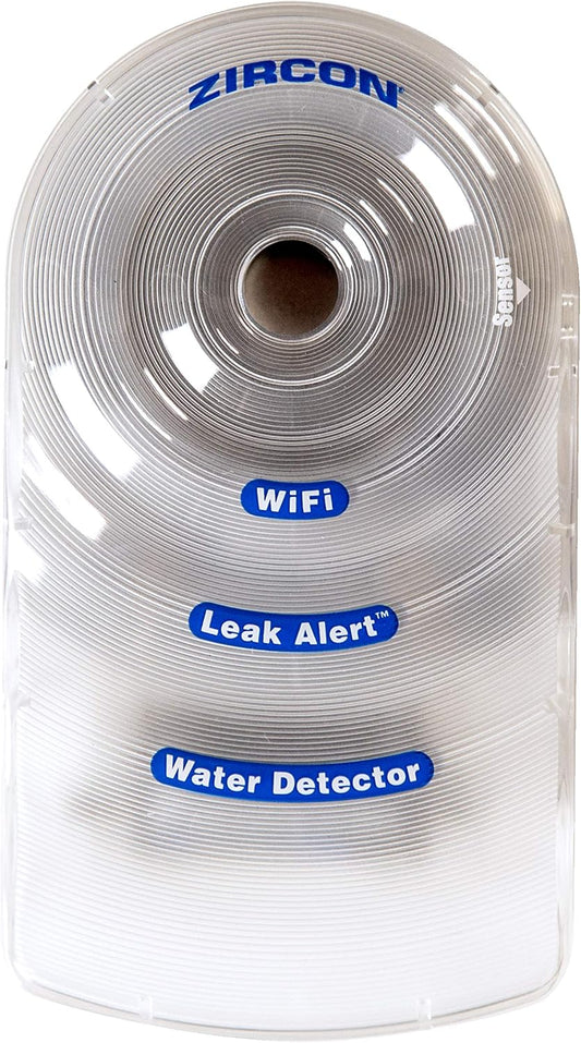 Zircon® Leak Alert™ WiFi Smart Water Leak Detector Alarm, Battery Included | No-hub WiFi detector provides email, audio and visual alerts with a 105 dB alarm; included battery supports setup