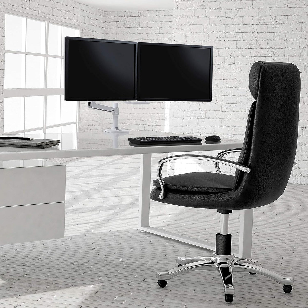 Ergotron – LX Dual Direct Monitor Arm, VESA Desk Mount – for 2 Monitors Up to 25 Inches, 2 to 11 lbs Each – White